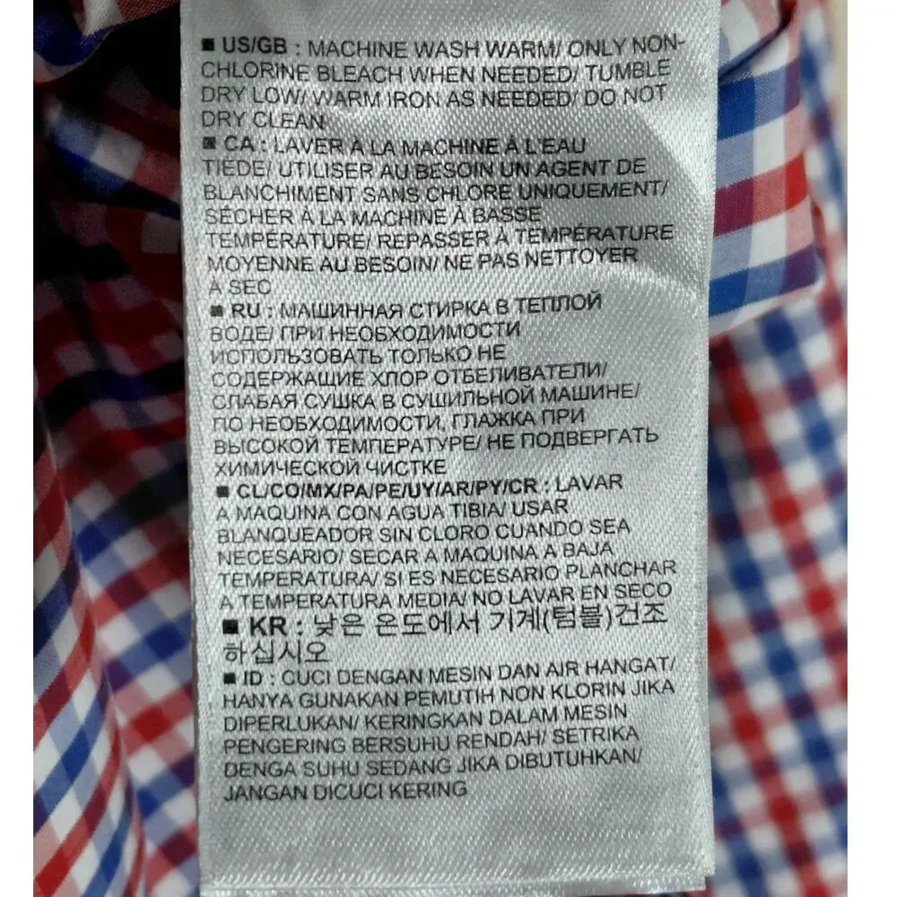 Banana Republic Soft Wash Slim Gingham Plaid Button-Up Shirt Men Size LT